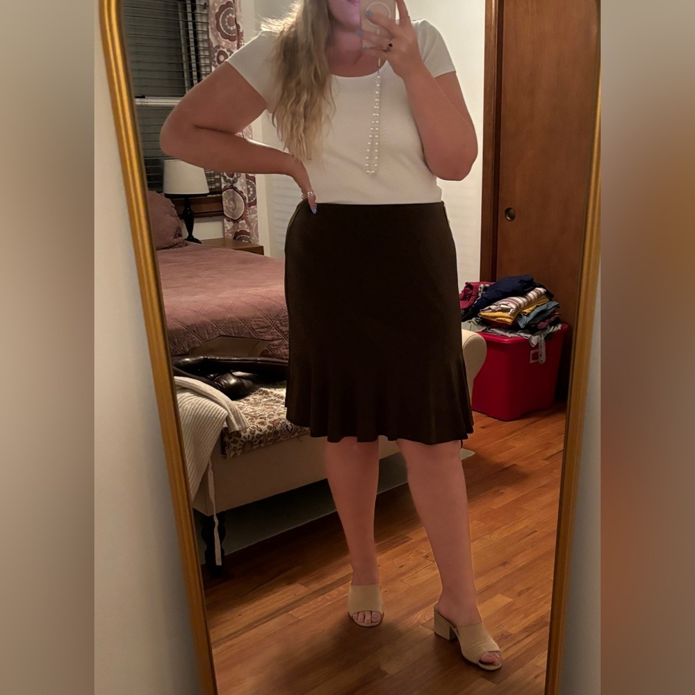 Liz Claiborne Dark Brown A-Line Skirt